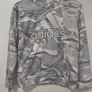 Adidas Gray and White Hoodie